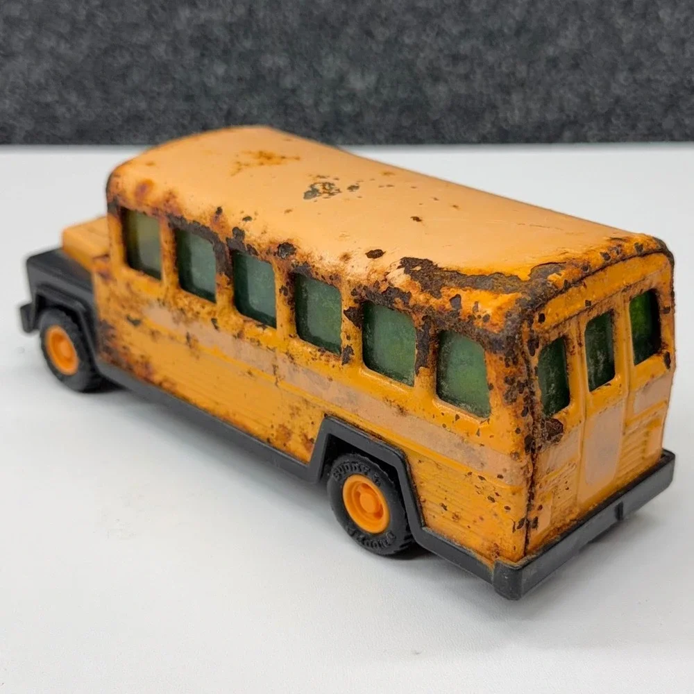 Vintage Buddy L School Bus Toy Pressed Steel Yellow Made in Japan Rustic Patina